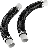 Central Vacuum Hose Fits 2-Inch Indoor Vacuum Tube, Compatible with OVO Flex Easy Retrofit, Flexible Pipe 2-Pack for Quick Installation, Connects Central Vacuum to Existing Piping Network - Black