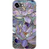 DorisMax for iPhone 16e Case - Wireless Charging Compatible - Dual-Layer Hard Shell + Silicone Cover - Shockproof Protective Phone Case with Stylish Designs for Women - Abstract Lotus