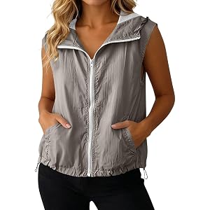 Sleeveless Hoodie Women,Summer Lightweight Zip Up Hoodies Jackets Casual Athletic Cute Hooded Tank Top Vests 2026