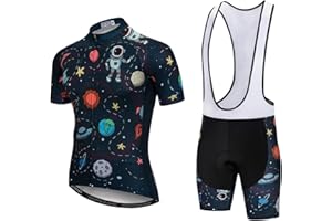 Men's Cycling Jersey Set,Biking Short Sleeve Set with 5D Gel Padded Shorts,Cycling Clothing Set for MTB Road Bike