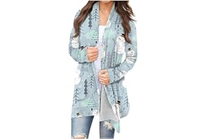 HXHYQKP Black Friday Deals 2023 Christmas Cardigan for Women Lightweight 2023 Casual Open Front Coats Fashion Fall Clothes