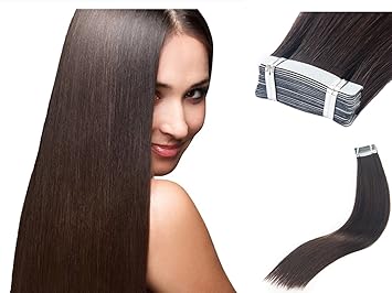 Tofafa 20 2 Dark Brown Tape In Hair Extensions Dark Brown Remy