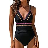 popvil Women’s Tummy Control One Piece Swimsuit 2026 – Flattering Slimming Bathing Suit Ruched Shapewear Modest Swimwear