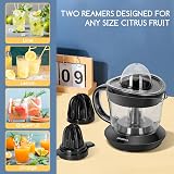 Aigostar Electric Citrus Juicer 700ml Bowl 2 Cones Two Way Rotation Black view 2