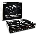 Pyle Parametric Equalizer with Subwoofer - 5 Volt RMS Pre-Amp Output with Subwoofer Gain Control, and 2 Input Sources Selectable, Red & Green Light Illumination Selector