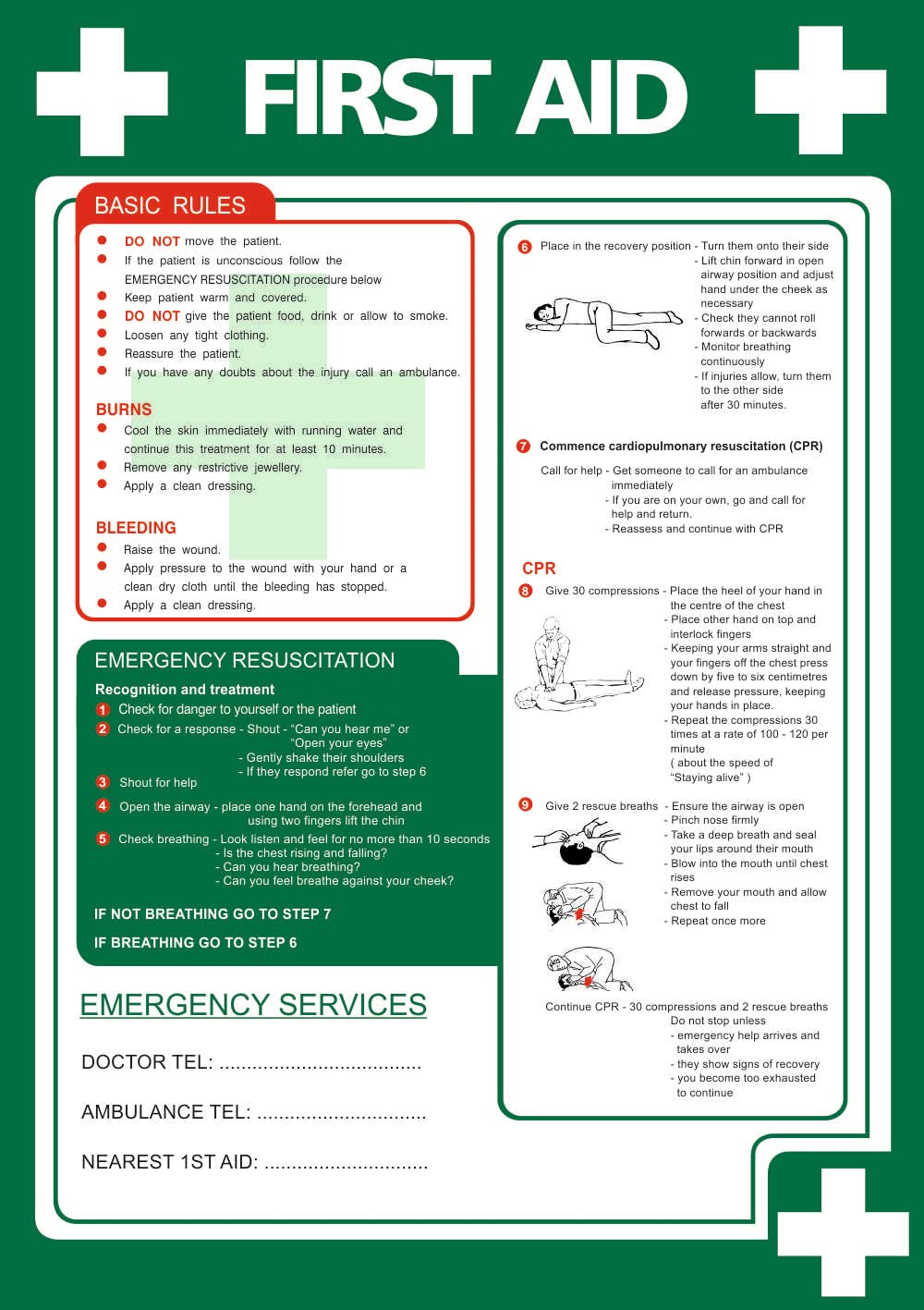 Seco First Aid Poster, A2 (420mm x 594mm) - 0.44mm Polypropylene — image 1