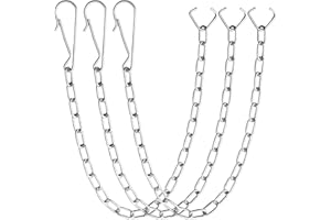 Aineeba Universal Toilet Flapper Chain Replacement Kit (3-Pack) - Stainless Steel Lift Chain with Hook & Ring, Fits Most Toilet Tank Handles