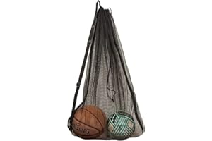 DoGeek Heavy Duty Football Net Bag (10-12 Balls) Basketball Tennis Bag for Coaches Soccer Ball Bag Net Extra Large Mesh Drawstring Bag