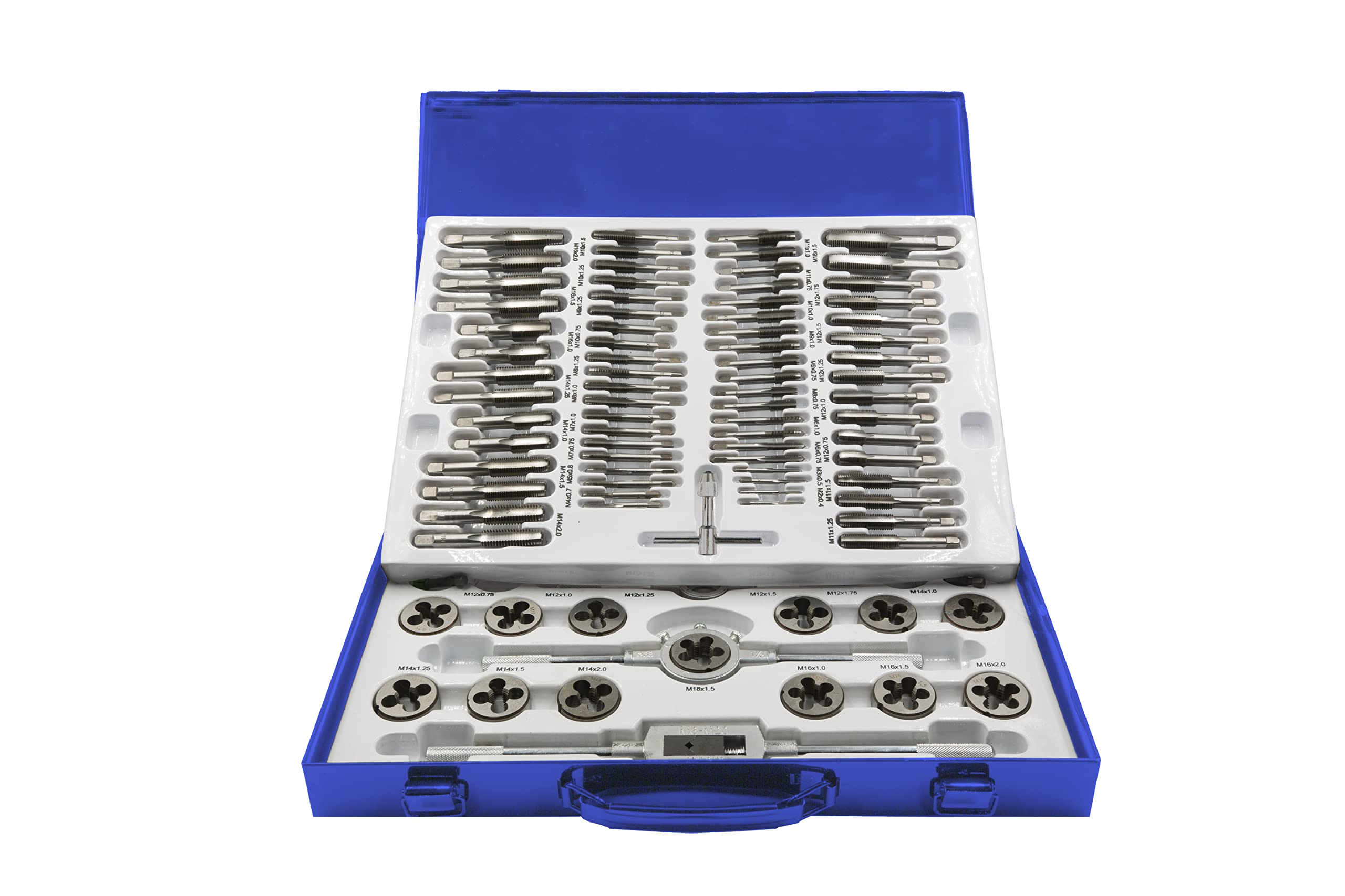 Krino 17012500 - Tap and Die Set M+MF 2÷18 for Garages and Workshops - 110 Pieces