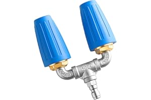 EZALOR Dual Turbo Nozzle Pressure Washer, 360°Rotating Turbo Nozzle with 1/4" Quick Connector, 2.0 Orifice Twin Turbo Nozzle, 4-6 GPM, 4000 PSI