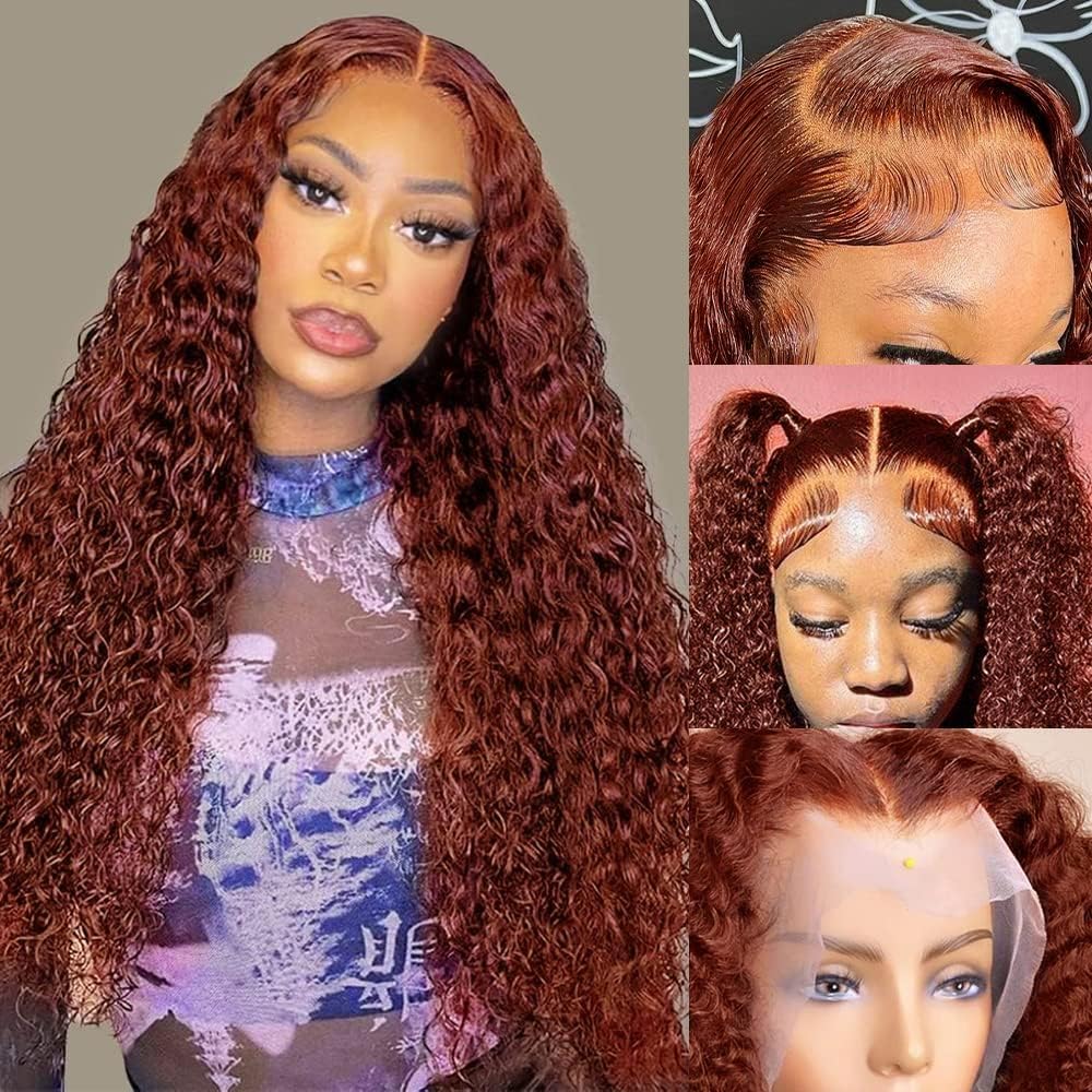 EAGERA Reddish Brown Lace Front Wigs Human Hair 13x4 Reddish Brown Deep