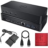 D6000 Dell Docking Station Dual Monitor with USB 3.0 &amp; USB C - Universal Dock with 130W &amp; HDMI Cable (Renewed)