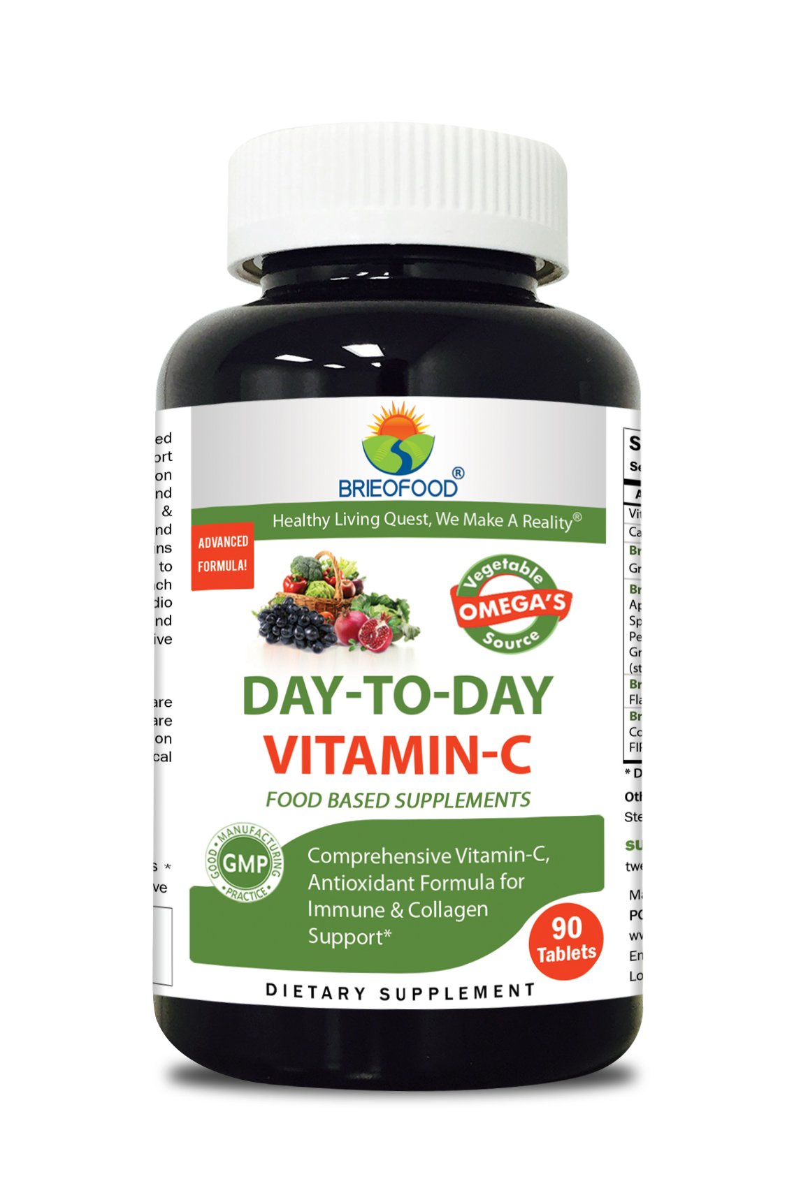 Brieofood Vitamin D 90 Vcaps, Food Based daily Vitamin D3