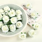 Kesote Creamy White Artificial Rose Heads 50pcs 4cm Bouquet Wedding Decor view 5