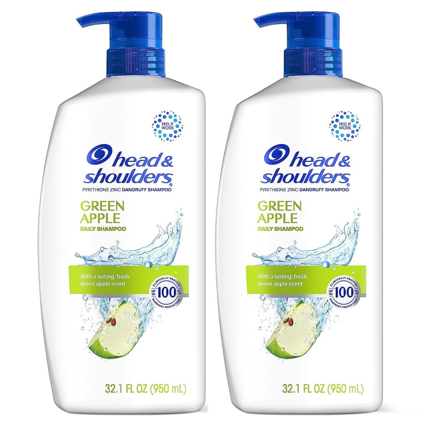 Photo 1 of Head & Shoulders Dandruff Shampoo, Clinically Proven Anti Dandruff & Scalp Care Treatment, Fresh Green Apple Scent, Paraben-Free, 32.1 Fl Oz Each, 2 Pack