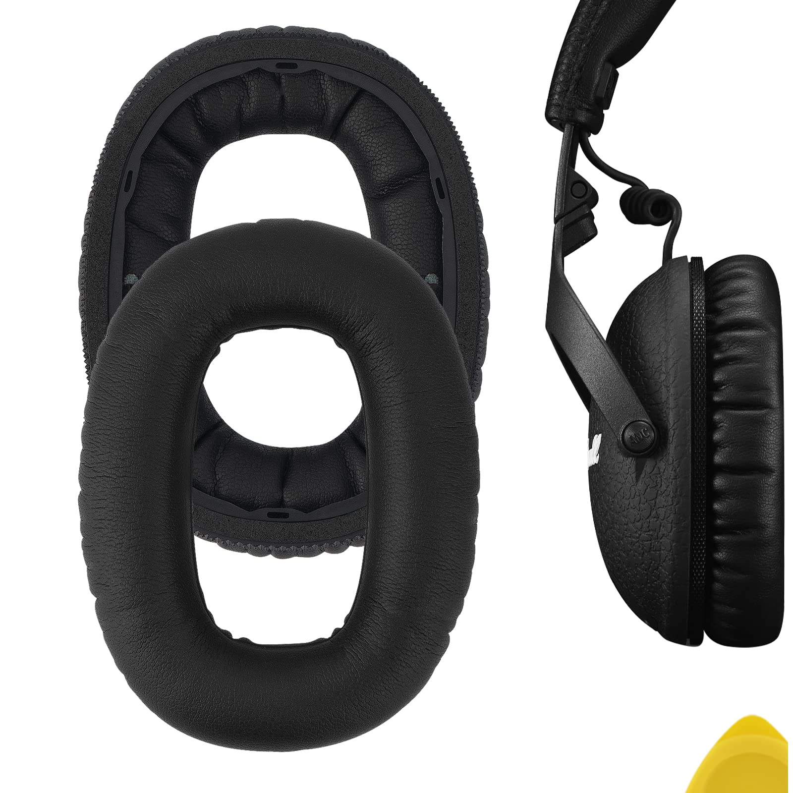 Geekria Replacement Ear Pads for Marshall Monitor II ANC Headphones Ear Cushions, Repair Parts (Black)