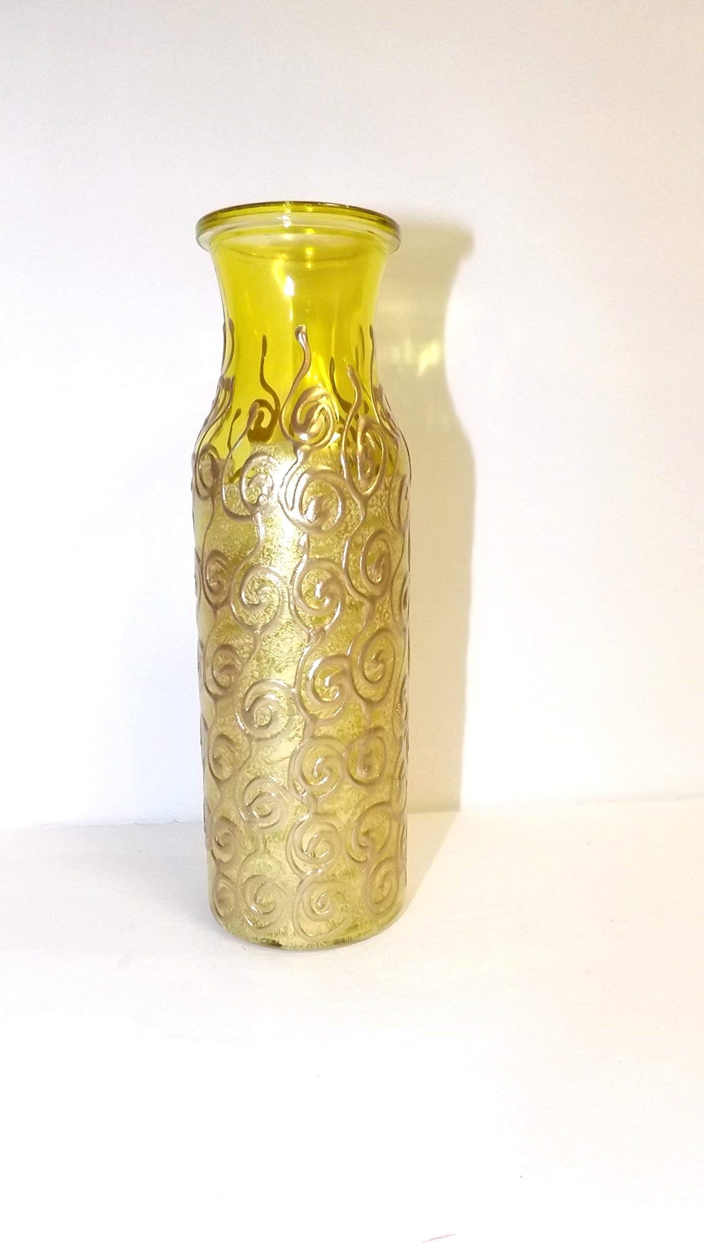 Yellow and Gold Swirled Vase