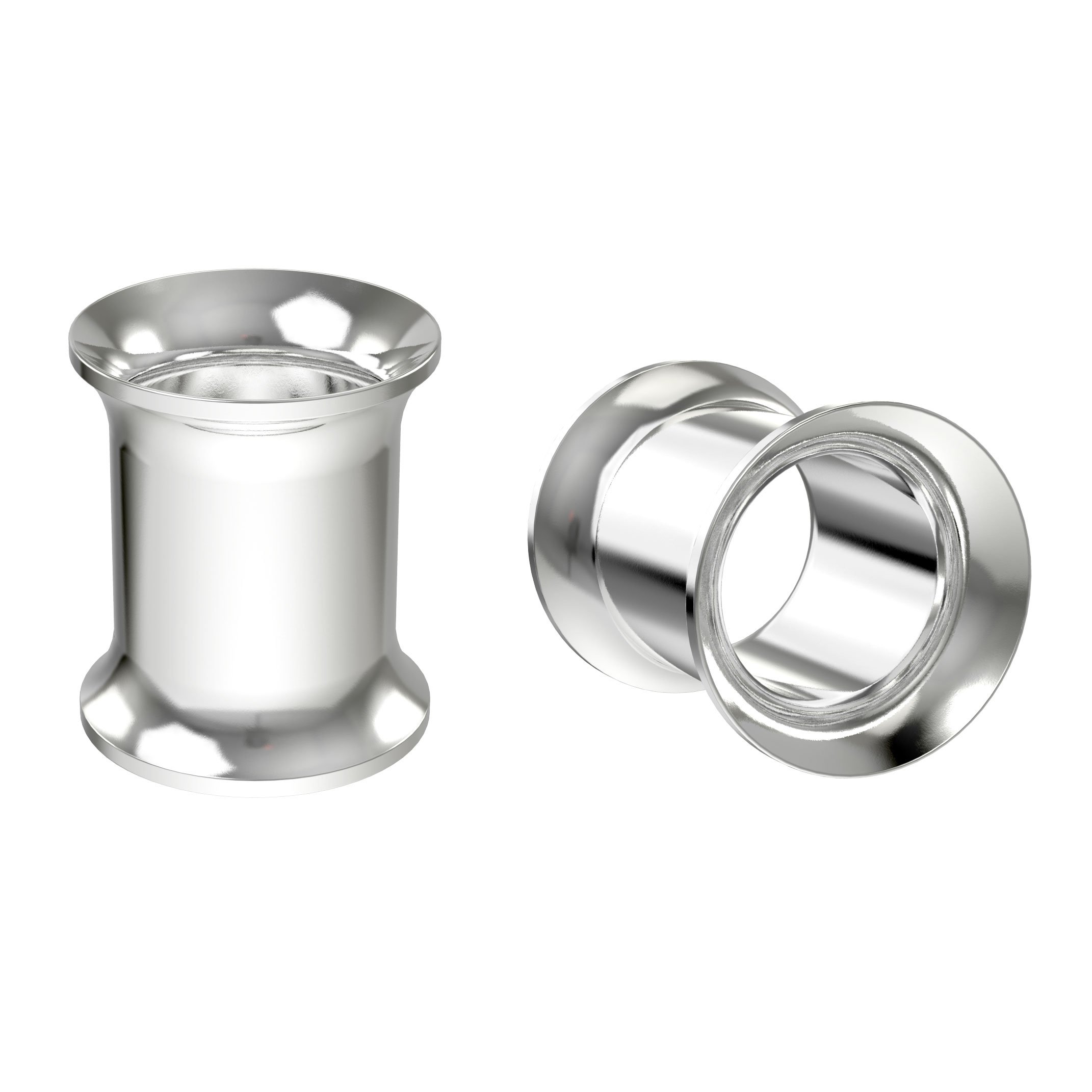 Bling Piercing 2pc 0g Surgical Stainless Steel Tunnel Plugs 8mm Metal Gauges Earrings Flesh Expander Double Flared