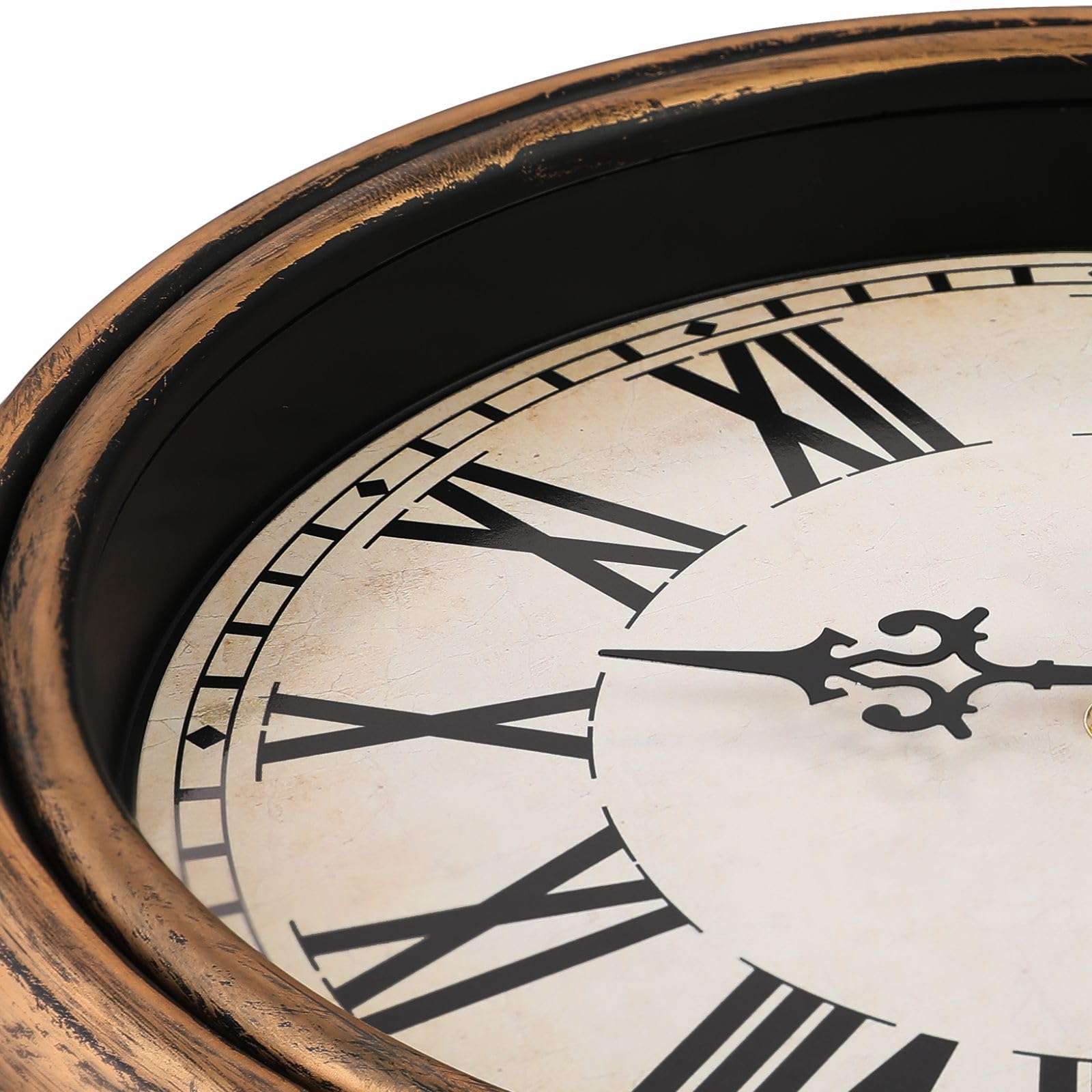 Plumeet Extra Große Wanduhr Klassisch 40.6cm, Ruhige Retro Wanduhr ohne Tickgeräusche für Wohnzimmer, Schlafzimmer, Batteriebetrieben, Römische Zahlen 2
