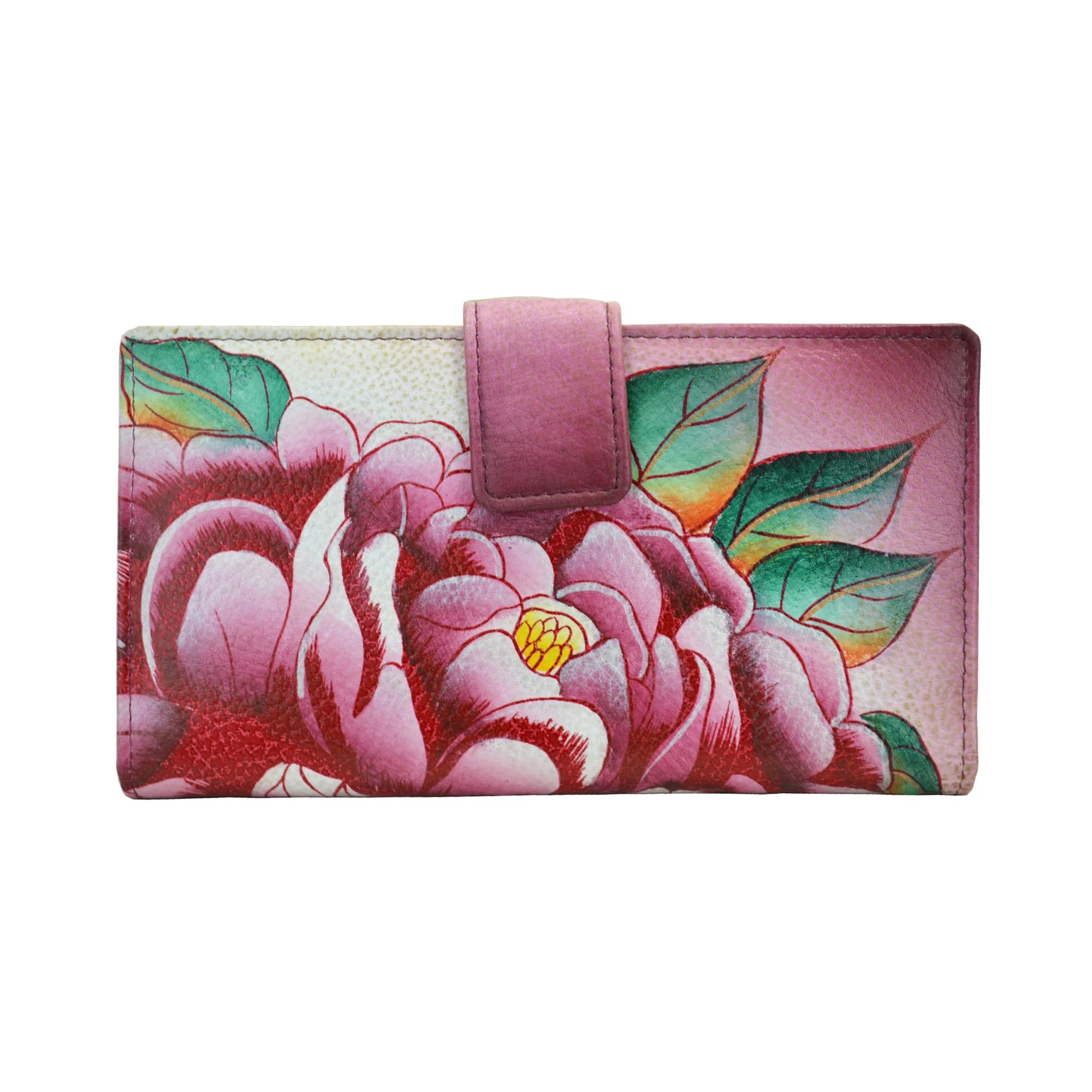 Anna by Anuschka women's 183318331833.1833 ?18331833183318331833 Hand Painted Genuine Leather Wallet, Elegant Peony, One Size UK