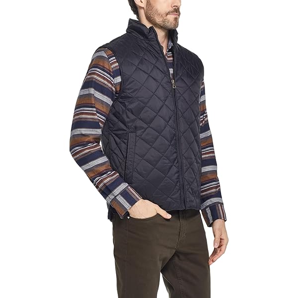 John Partridge Men's Classic Rag Gilet Quilted Vest Sand/Petrol X