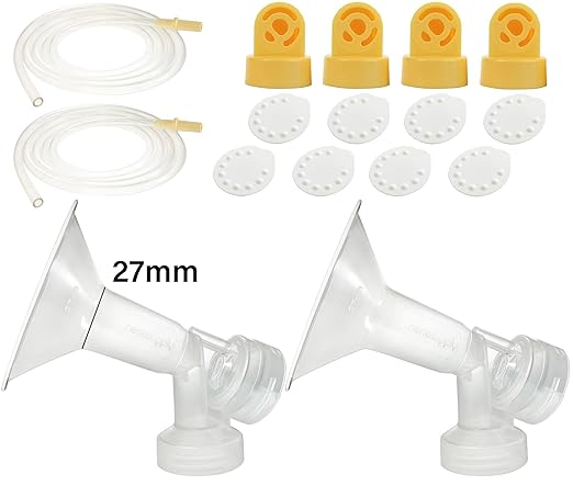 Nenesupply Pump Parts for Medela Pump In Style Breastpump PISA 2 Large 27mm Breastshield 4 Valve 8 Membrane 2 Tubing Not Original Medela Pump Parts Not Original Medela Breastshield
