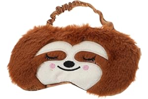 Lexziuo 1PCS Plush Cartoon Sloth Sleep Mask - Soft Animal Eye Mask for Sleeping with Light Blocking, Cozy & Portable Blackout