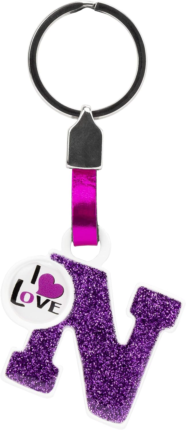 Metallic Key Ring "I LOVE" Letter "N" Color Pink, 1 x 60 x 155 mm; 20 Grams - Image 3