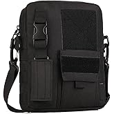 Wowelife Small Canvas Messenger Bag, Classic Vintage Black Shoulder bag, Small Tactical Bag Brown, Crossbody Casual Pack