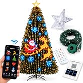 Smart Christmastree Lights - Change YourTree from Your Phone, 400 addressable LEDs Create 200+ Patterns, Custom Designs and animations with app Control, dimming and USB Power (6.9FT)