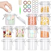 AuroTrends 8oz Glass Jars with Airtight Lid 12pcs with Leak Proof Rubber Gasket, 8 oz glass jars with lids- Featuring Clear Preserving Seal & Wire Clip Fastening for Kitchen Canning and Food Storage