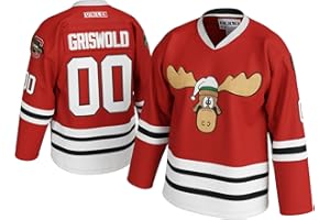 UNLC Griswold Moose Youth Clark #00 Hockey Jersey–X-Mas Vacation Stitched Letters & Numbers,Fan Apparel, Polyester, Kids S-XL