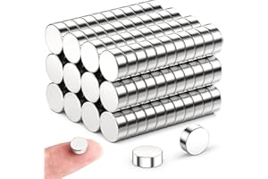 Junarter 100 Pcs Small Mini Round Magnets, 8 x 3mm Nail Clipper Magnet, Mini Fridge Magnet for Crafts, Button Magnets for Home, Kitchen, Classroom, Whiteboard, Crafts, Photos, Tools, Arts, Hobbies