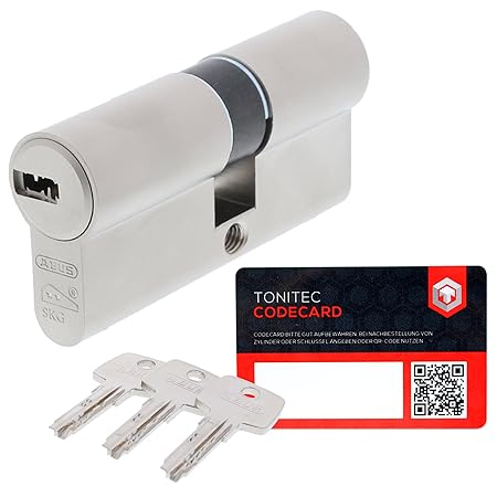 ABUS Profilzylinder Zylinderschloss als Doppelzylinder gleichschließend EC550 mit 3 Schlüssel inkl. ToniTec CodeCard Größe 28