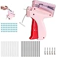 clothes stitch gun tagging gun for clothing for clothes，Single needle mini clothing embroidery sewing gun，the stitchy quick stitch sewing gun for clothes ，6-pin label gun and 2000 fasteners（Pink）