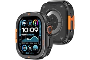 Amizee Metal Case Compatible with Apple Watch Ultra 3/2/1 49mm Case with Back Cover, Rugged Protective Bumper Cover for iWatch 49mm, Black