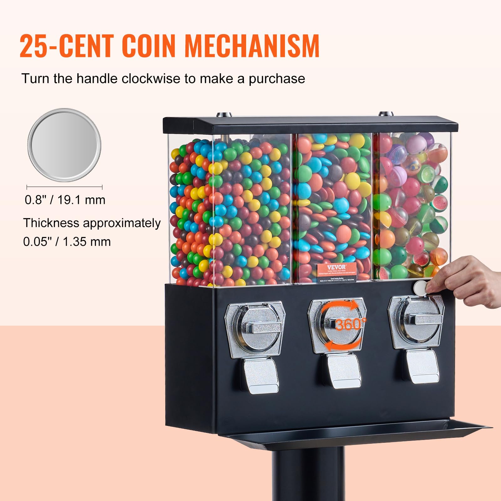 Mua VEVOR Commercial Vending Machine, Triple Compartment Candy ...