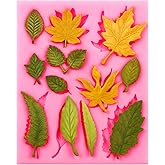 Leaf Silicone Mold Fondant Molds, Leaf Shape 3D Maple Leaves Clay Mold Silicone Air Dry Clay Molds for Cookie, DIY Cake Decoration, Cupcake Topper, Chocolate, Candy, Soap, Baking, Crafting Projects