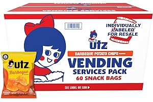 Utz Potato Chips, Barbeque - 1 Ounce (Pack of 60), Crispy Potato Chips Made from Fresh Potatoes, Crunchy Individual Snacks to Go, Cholesterol Free, Trans-Fat Free, Gluten Free Snacks