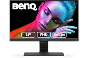 BenQ GW2480 Computer Monitor 24" FHD 1920x1080p | IPS | Eye-Care Tech | Low Blue Light | Anti-Glare | Adaptive Brightness | Tilt Screen | Built-In Speakers | DisplayPort | HDMI | VGA,Black