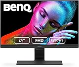 BenQ GW2480 Computer Monitor 24&quot; FHD 1920x1080p | IPS | Eye-Care Tech | Low Blue Light | Anti-Glare | Adaptive Brightness | Tilt Screen | Built-In Speakers | DisplayPort | HDMI | VGA,Black