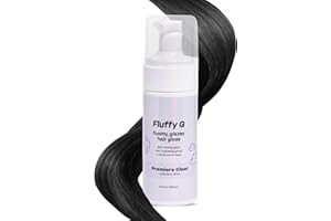 Fluffy G Hair Gloss by Hally Hair, (Black) - 3.4 fl oz - Hair Glaze for Color-Treated, Fine, Dry & Frizzy Hair - High Shine S