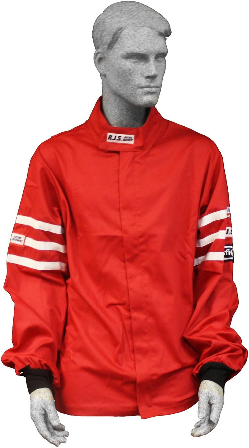 Racerdirect RJS Racing SFI 3.2A/1 Classic FIRE Suit Race Jacket RED Size Adult Medium