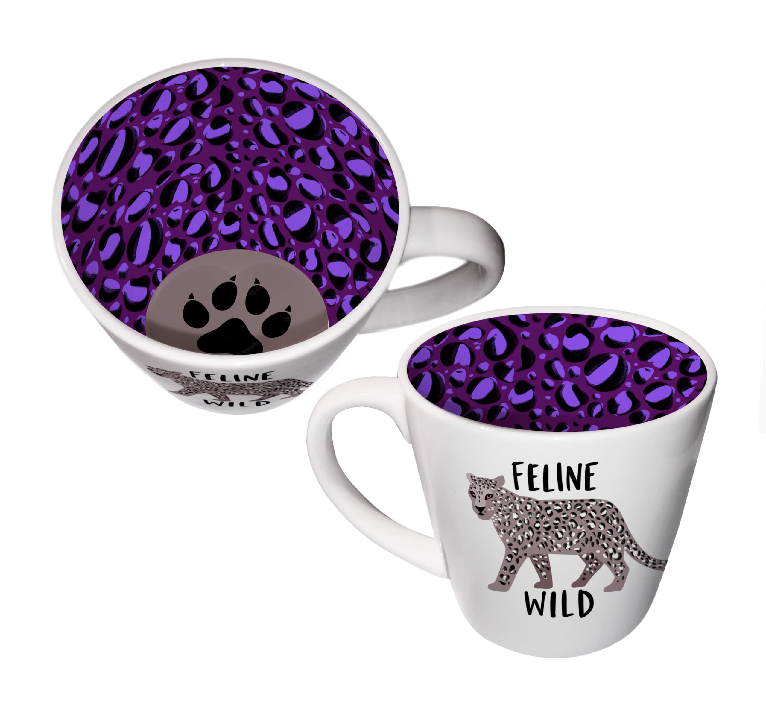 WPL Gifts Feline Wild Coffee Tea Mug Inside Out 250ml