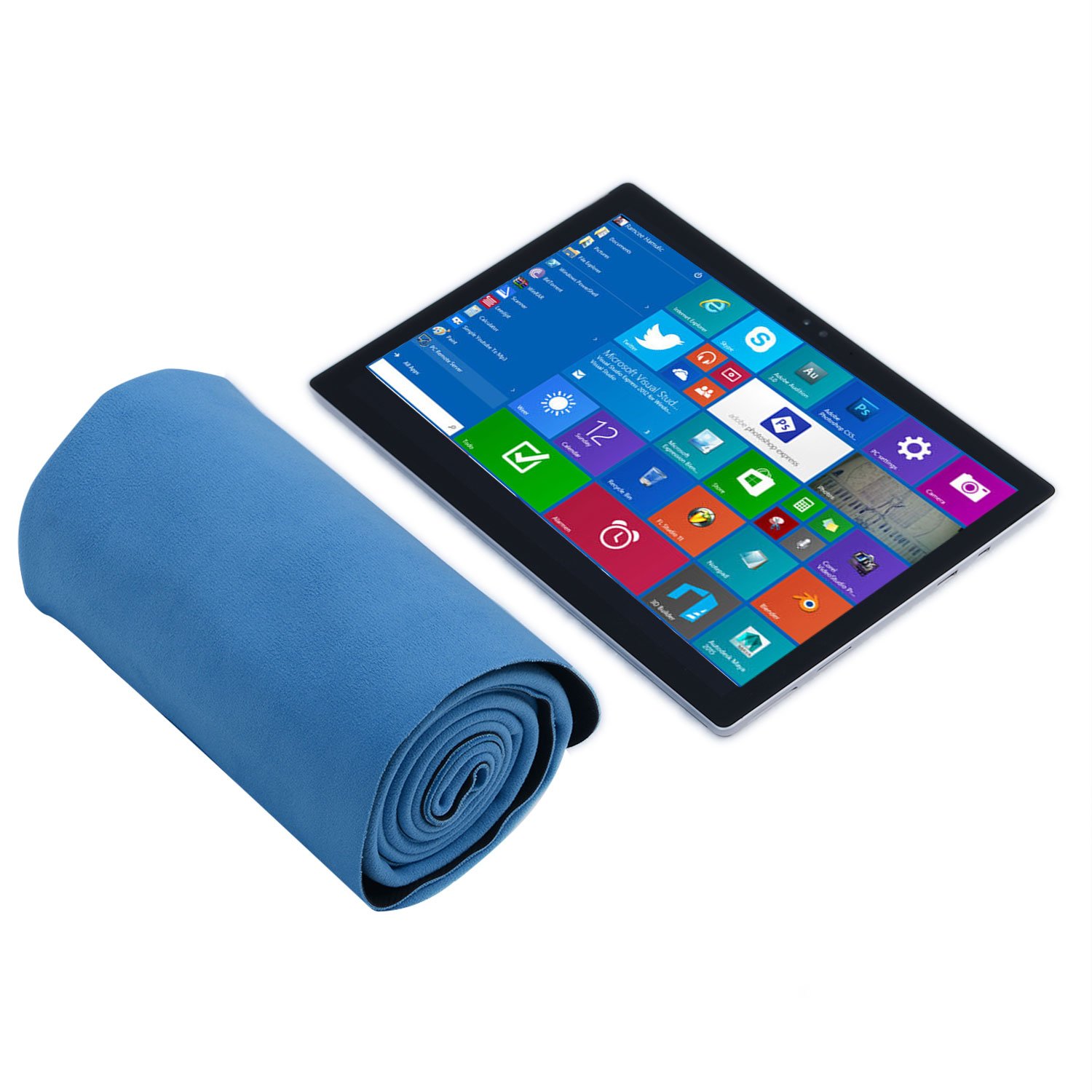 Ganesha Travel Yoga Mat Foldable Machine Washable and Dry Perfect for Bikram Hot Yoga 1mm Thick-Blue