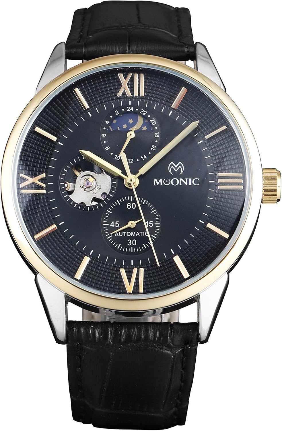 Herren Mechanische Automatik Armbanduhr Uhren Mondphase Geschaft Uhren Amazon De Uhren