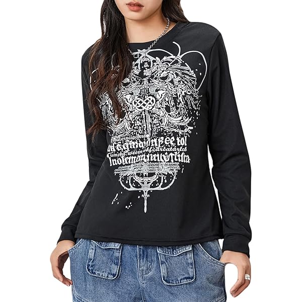 トップス PUNKGIRL L/S TEE R13 Women's Punk Sketch Relaxed Tee, Natural, Off White