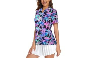Viracy Womens Golf Shirt UPF50+ Sun Protection Short Sleeve 1/4 Zip Up Polo Workout Tops Fast Dry Fit Moisture Wicking