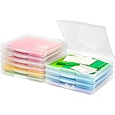 IRIS USA Fits 12" x 12" Paper, 10-Pack Thin Portable Plastic Scrapbook Paper Storage Cases Organizers with Built-in Handle for Art and Craft Supplies, Office Document, Stationery, Photo - Clear