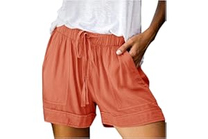 SDOHIG Shorts for Women Trendy Going Out Summer Pants Casual Drawstring Gym Short Pants with Pockets Comfy Baggy Beach Shorts